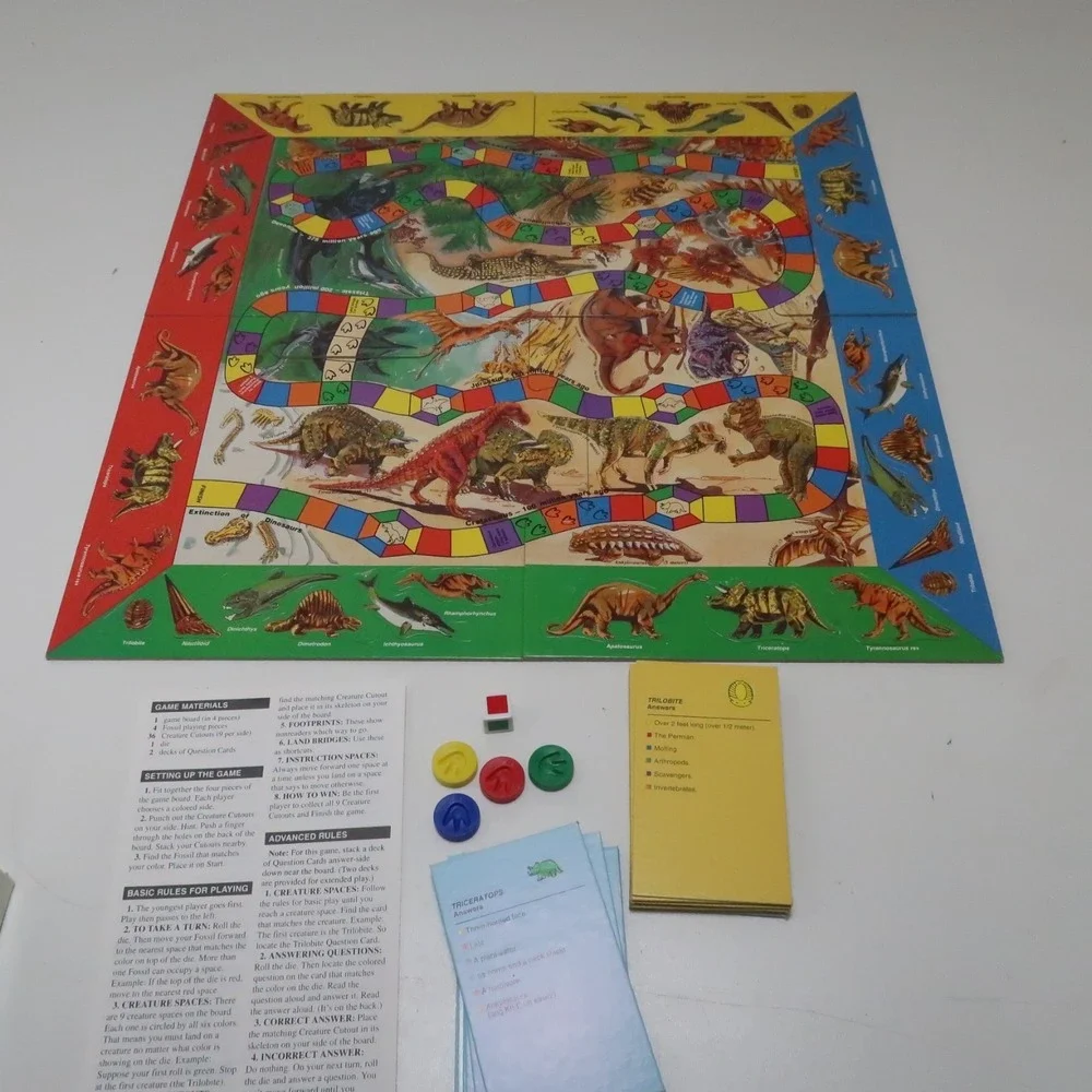 Vintage Dinosaurs and Things Puzzle Board Game Vintage Unpunched Aristoplay